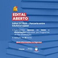 Edufal e Fapeal selecionam 22 livros para publicação na Série Teses e Dissertações